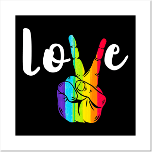 Love Peace Sign Rainbow Lgbt Lesbian Gay Pride Posters and Art